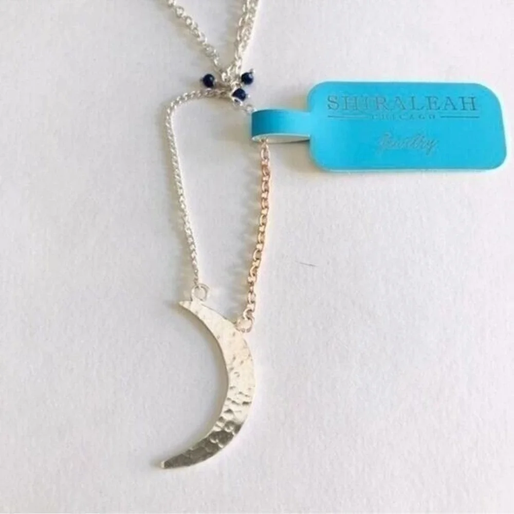 NWT SHIRALEAH Moon Lariat Necklace ANTHROPOLOGIE Celestial‎